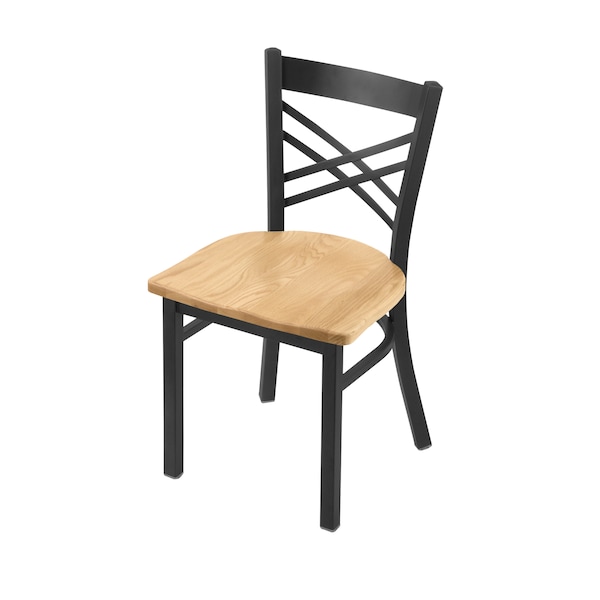 620 Catalina 18" Chair with Pewter Finish and Natural Oak Seat